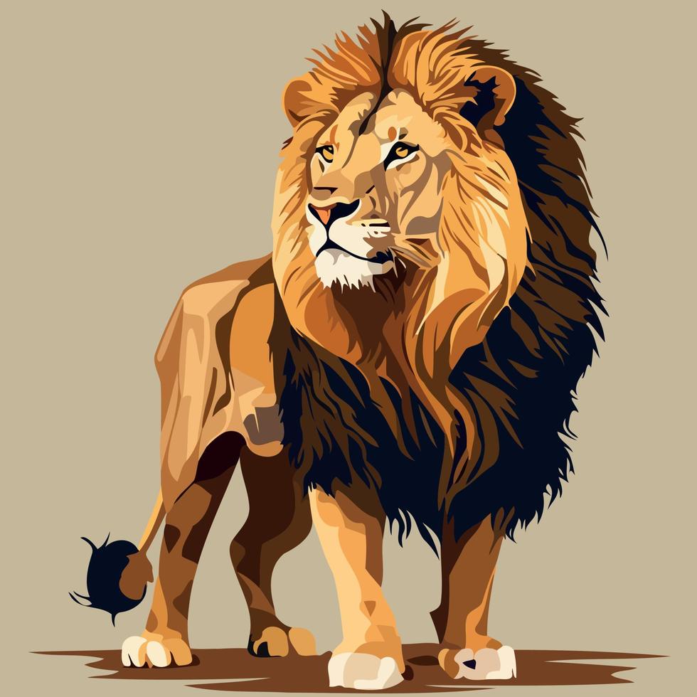 africano león mamífero carnívoro animal cuerpo vector