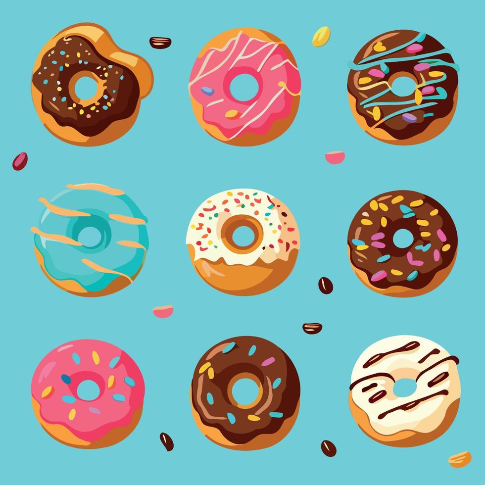 donut food snack sweet vector