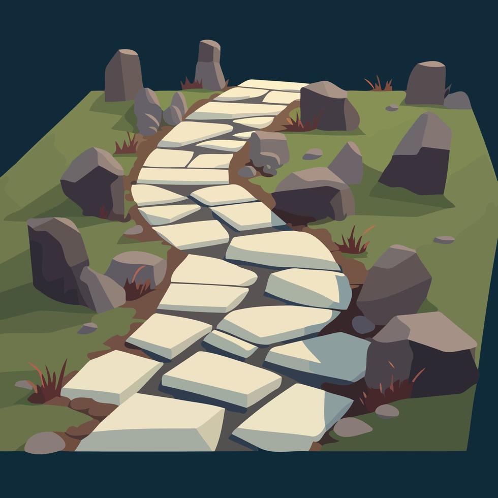 path with stone tiles vector