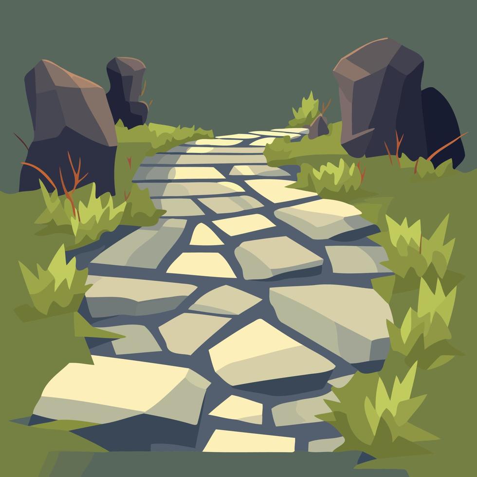 path with stone tiles vector