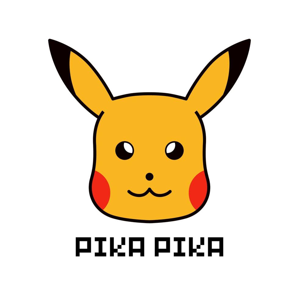 Illustration of Pikachu fan art. Suitable for kids, print, t shirt, sticker, design element. vector