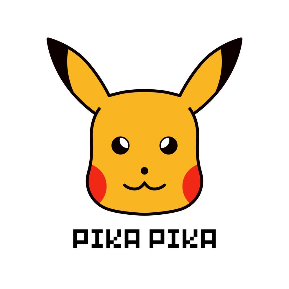 ilustración de Pikachu ventilador Arte. adecuado para niños, imprimir, t camisa, pegatina, diseño elemento. vector