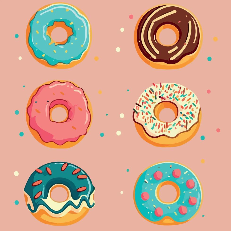 donut food snack sweet vector