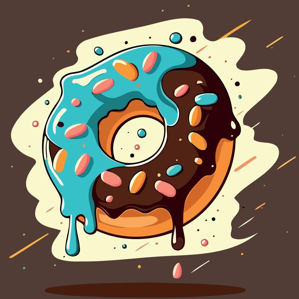 donut food snack sweet vector