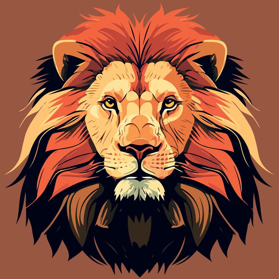 africano león mamífero carnívoro animal cara vector