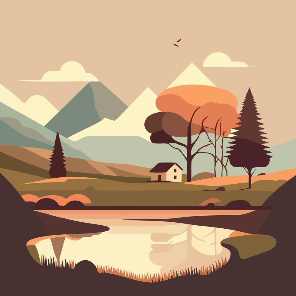 peaceful natural landscape vector