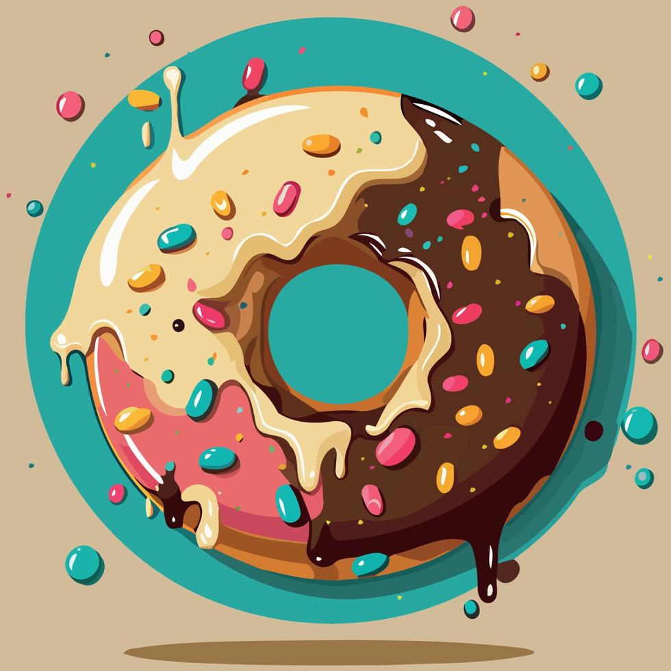 donut food snack sweet vector