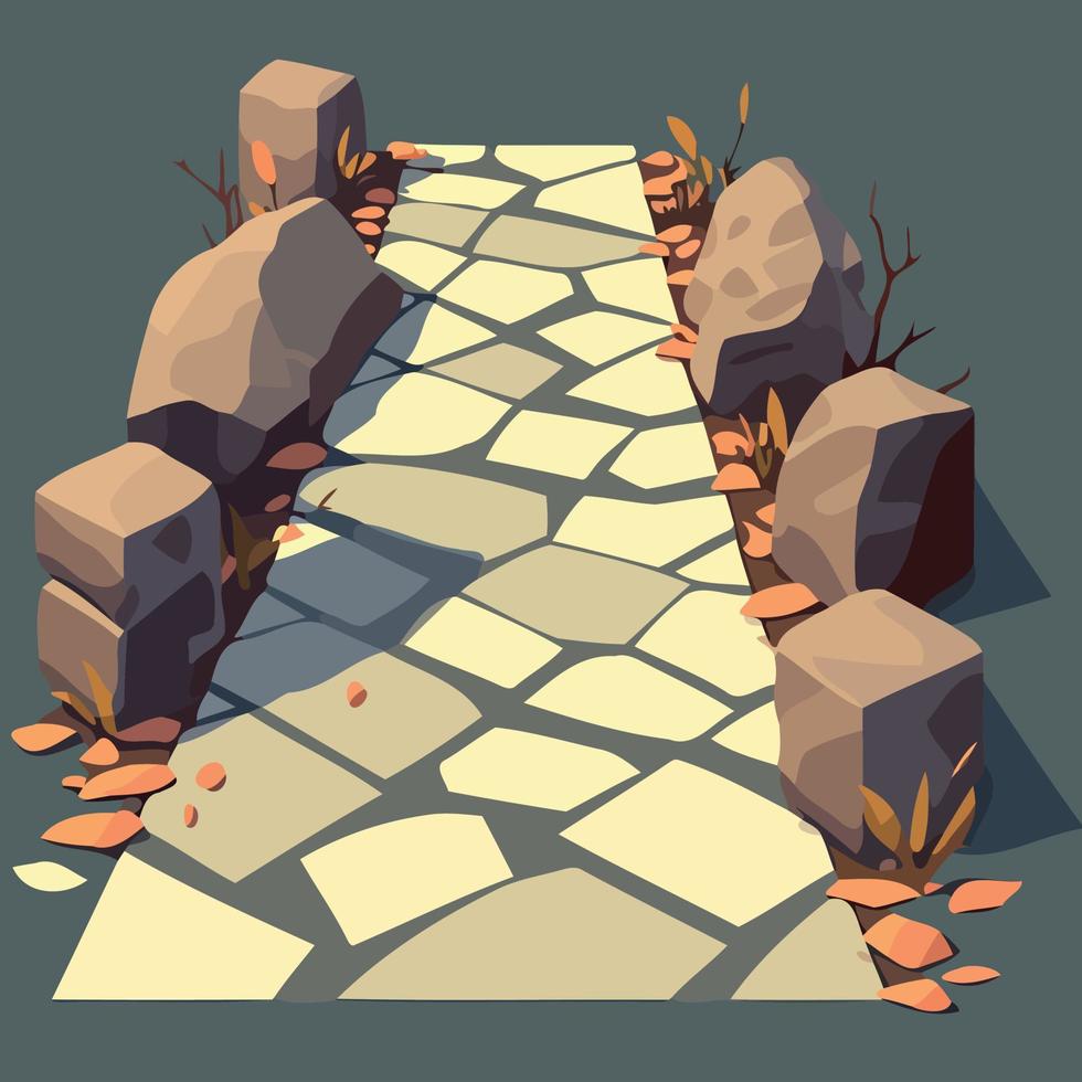 path with stone tiles vector