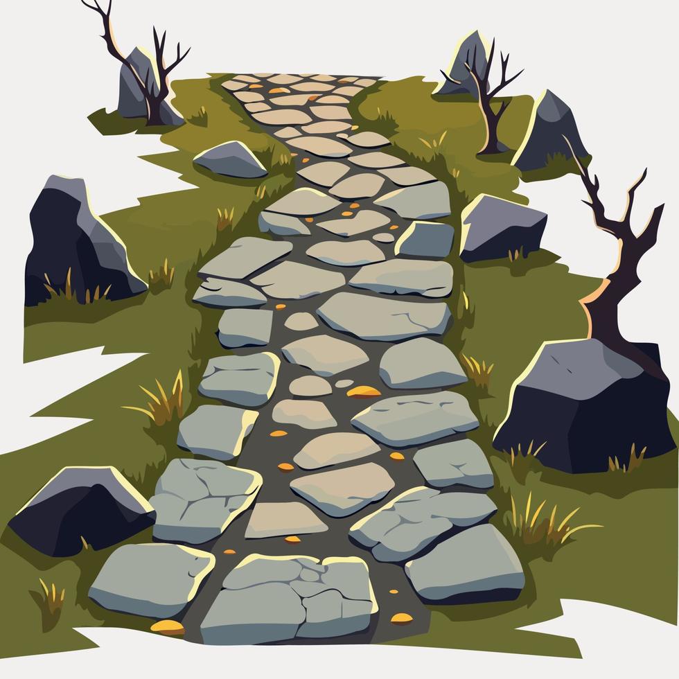 path with stone tiles vector