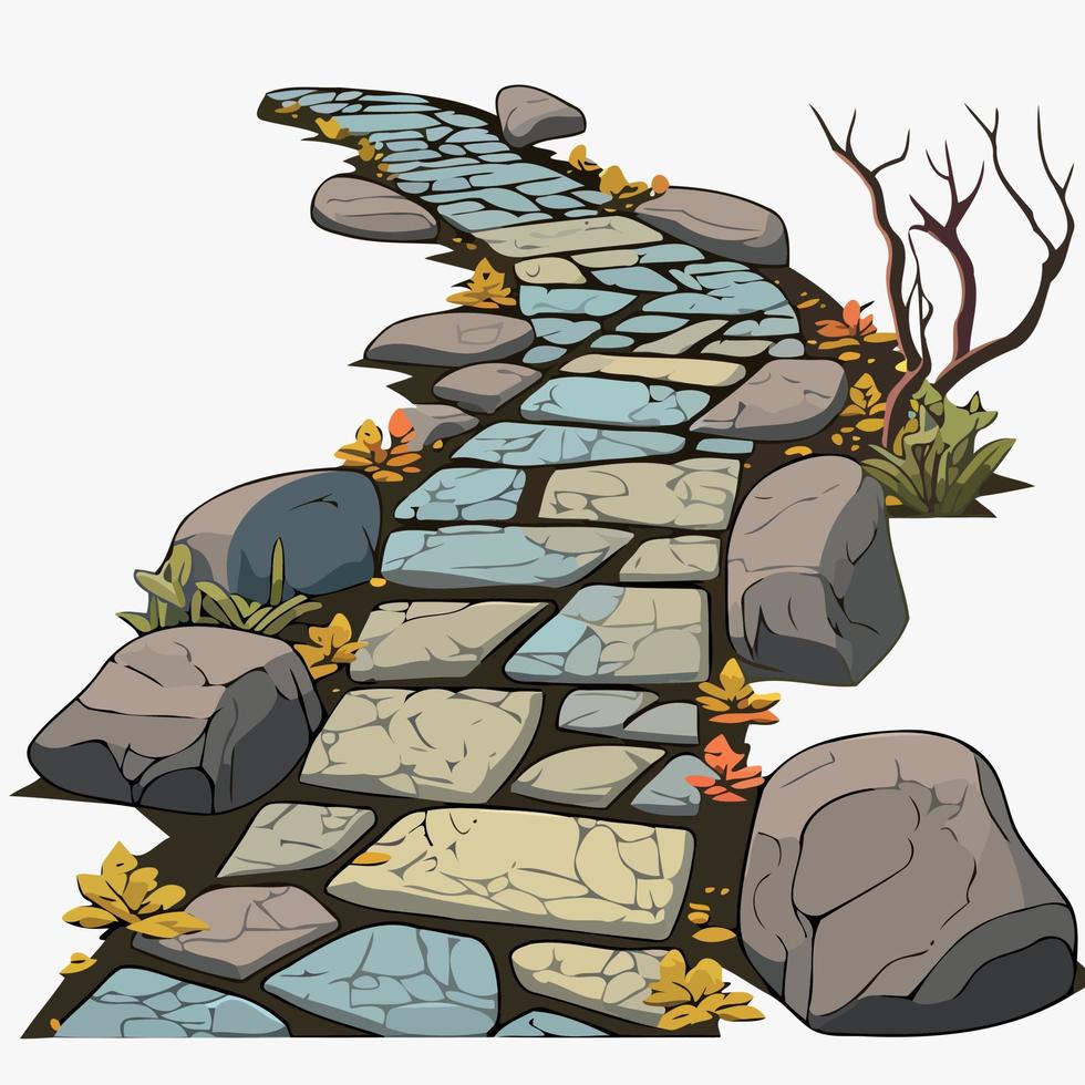 path with stone tiles vector