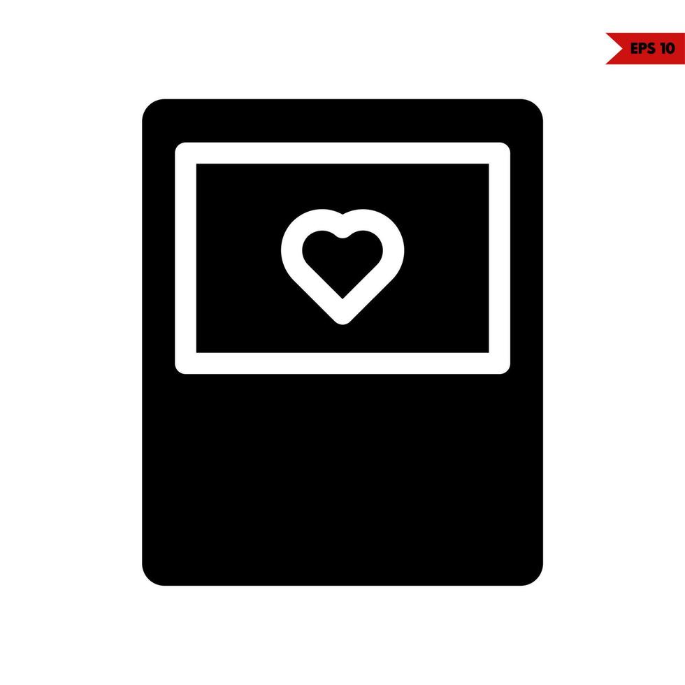 love in mobile phone glyph icon vector