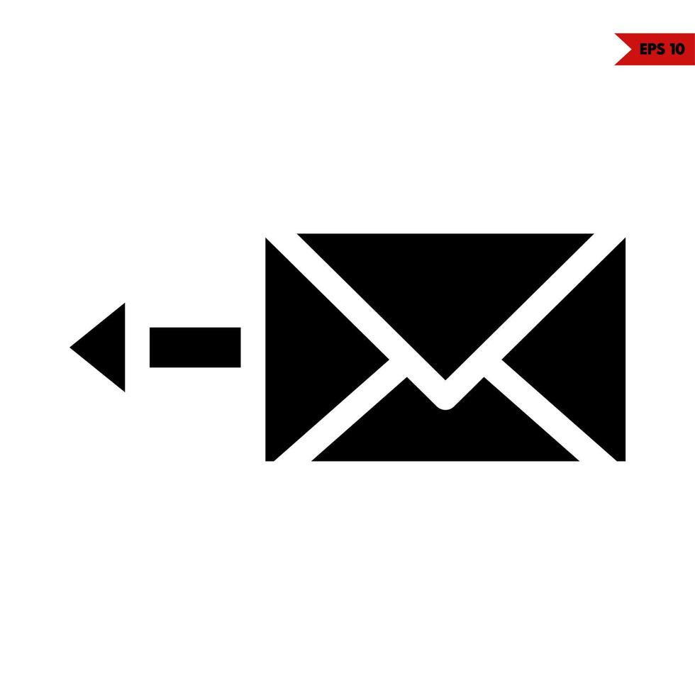 mail and arrow glyph icon vector