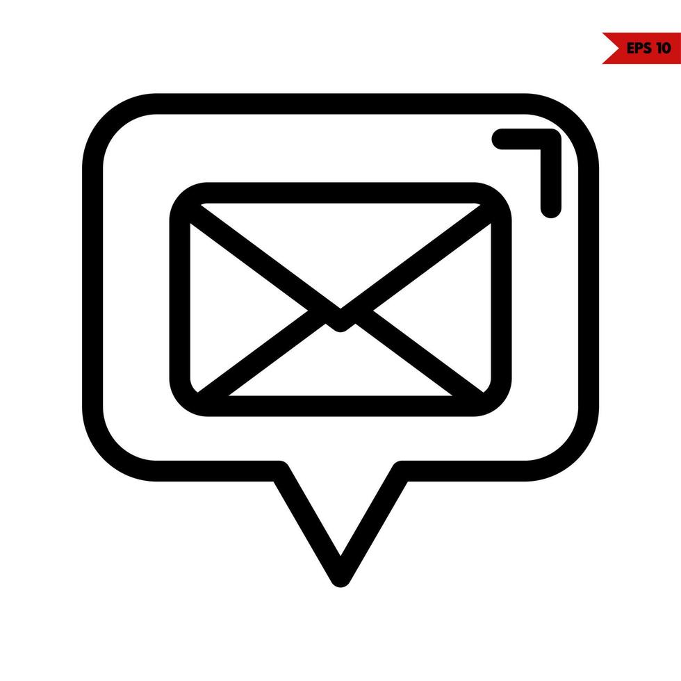 mail in space bubble line icon vector