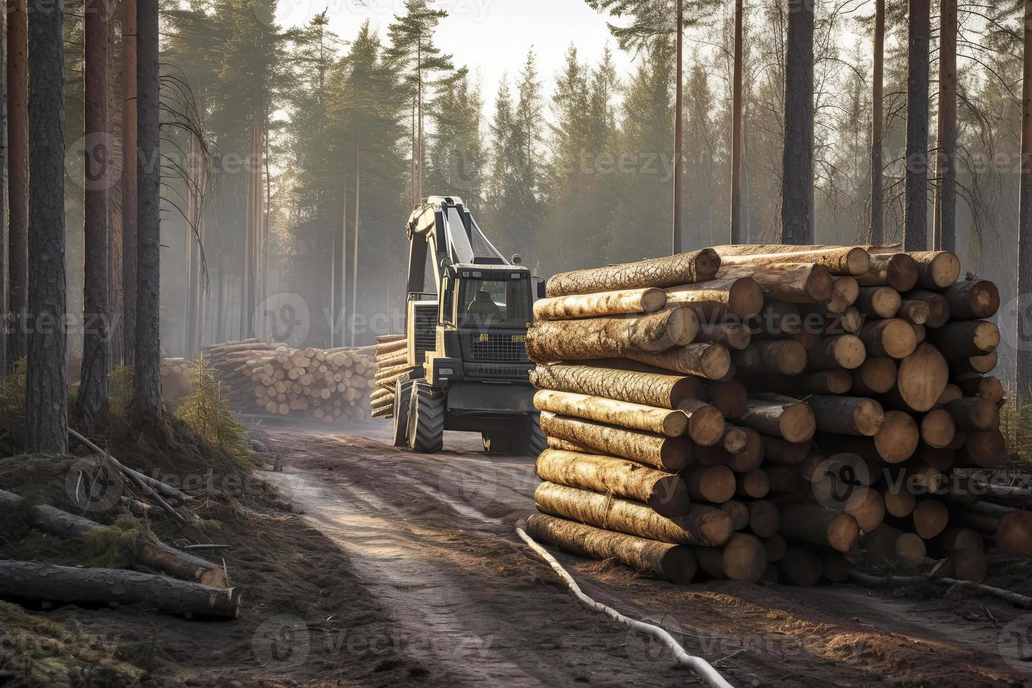 Forest industry timber wood harvesting Finland 21781028 Stock Photo at