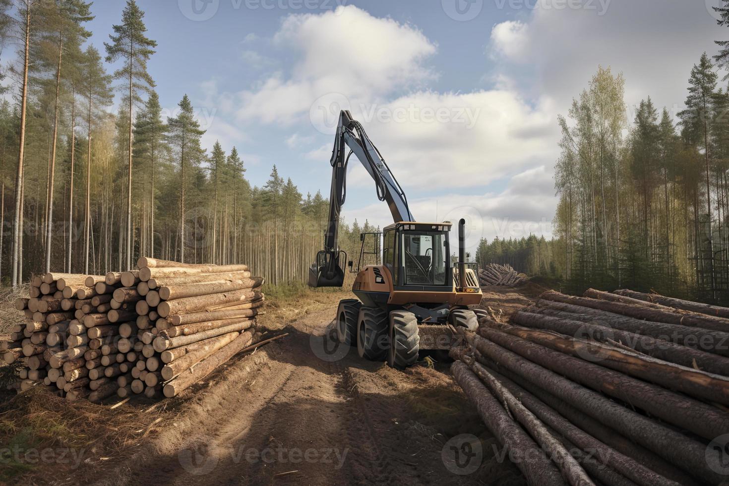 Forest industry timber wood harvesting Finland 21781041 Stock Photo at