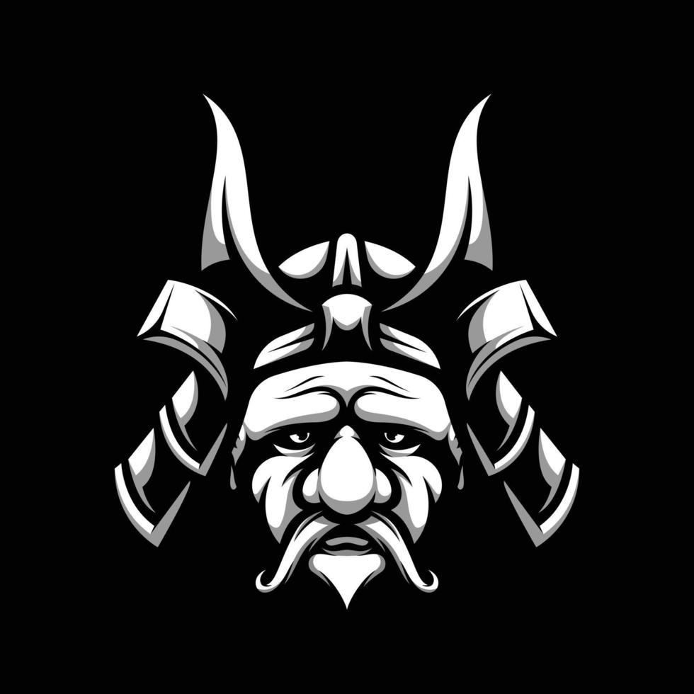 Old Man Black and Black Mascot Design vector