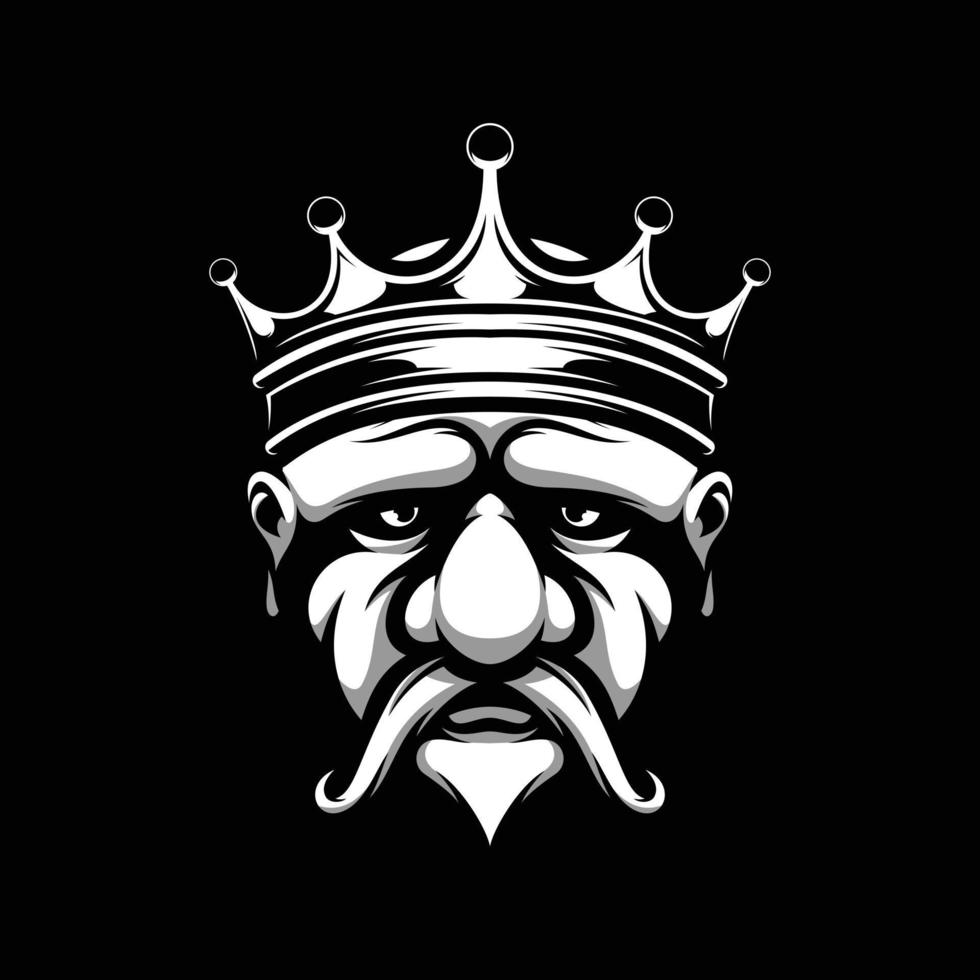 Old Man Black and Black Mascot Design vector