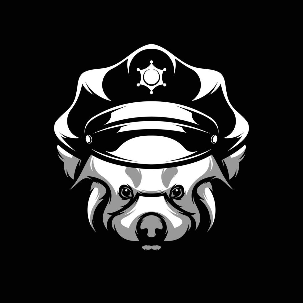 Red Panda Black and White Mascot Design vector