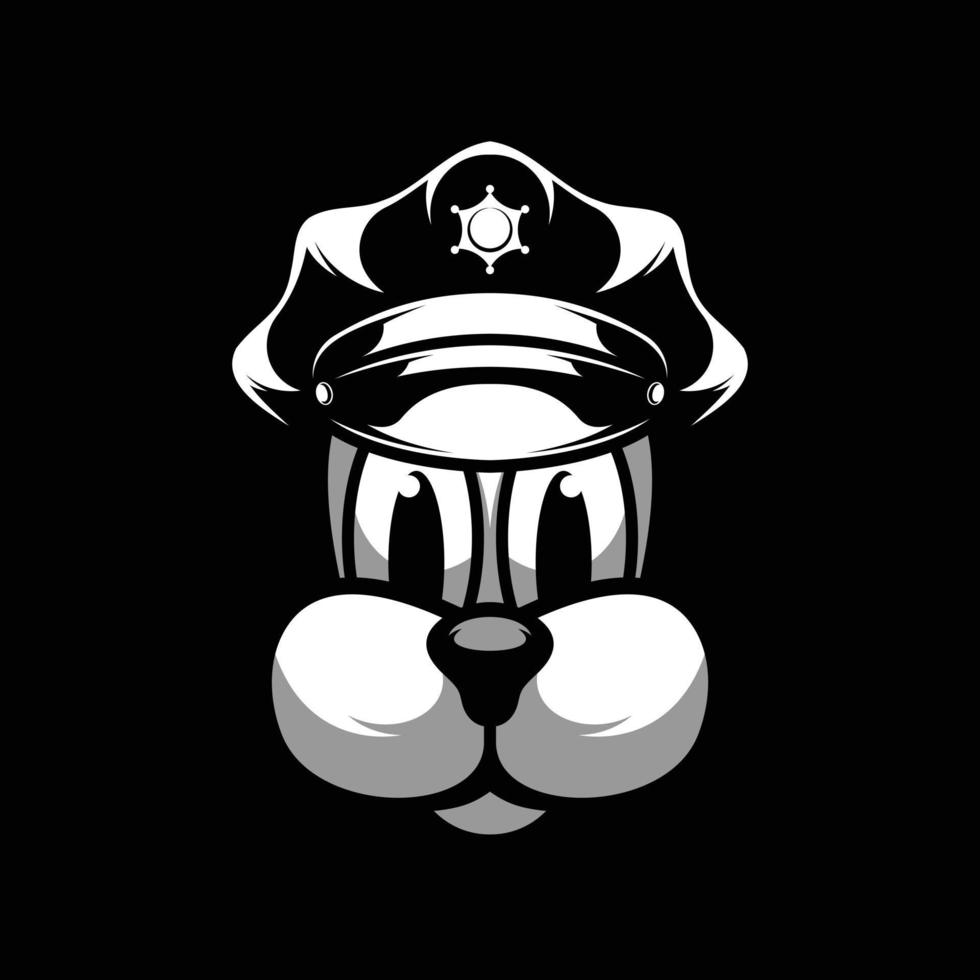 Dog Black and White Mascot Design vector