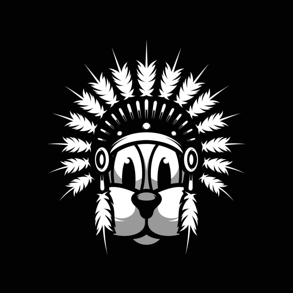 Dog Black and White Mascot Design vector