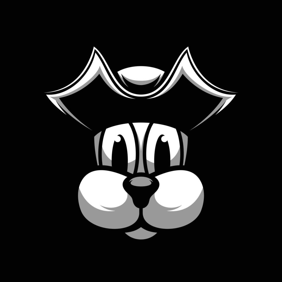 Dog Black and White Mascot Design vector