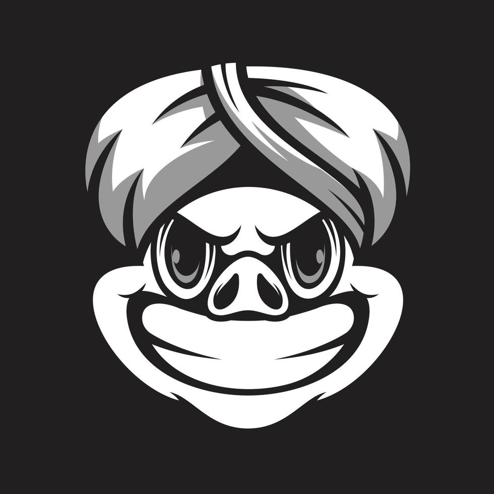 Pig Mascot Logo Design Vector
