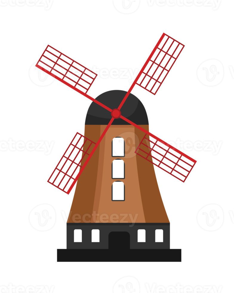 Nederland windmolen. beroemd mijlpaal png