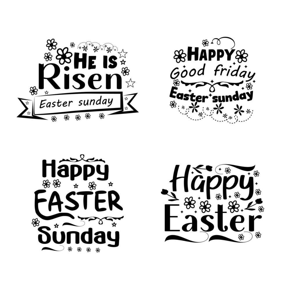 contento Pascua de Resurrección letras tipografía diseño. vector