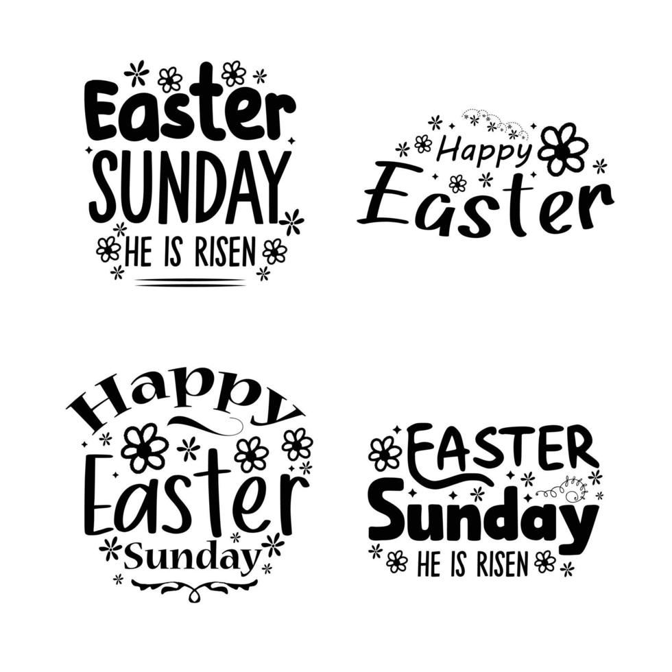 contento Pascua de Resurrección letras tipografía diseño. vector