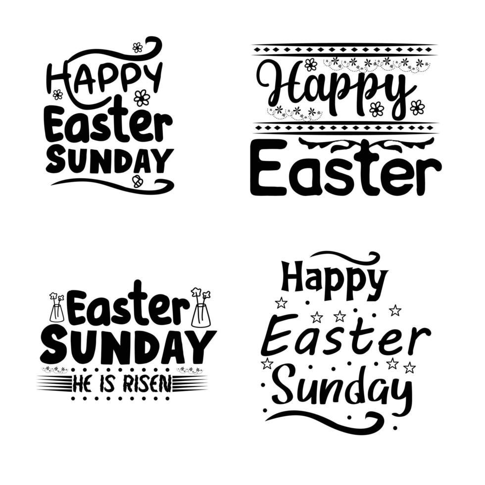 Happy Easter lettering typography design. vector