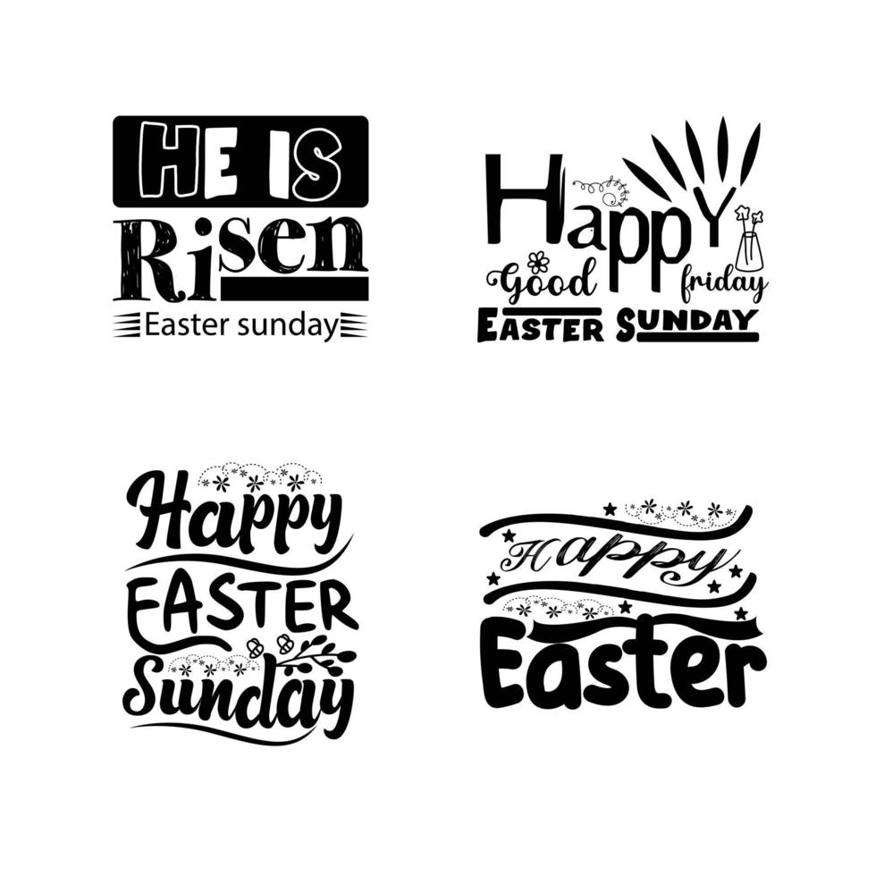 contento Pascua de Resurrección letras tipografía diseño. vector