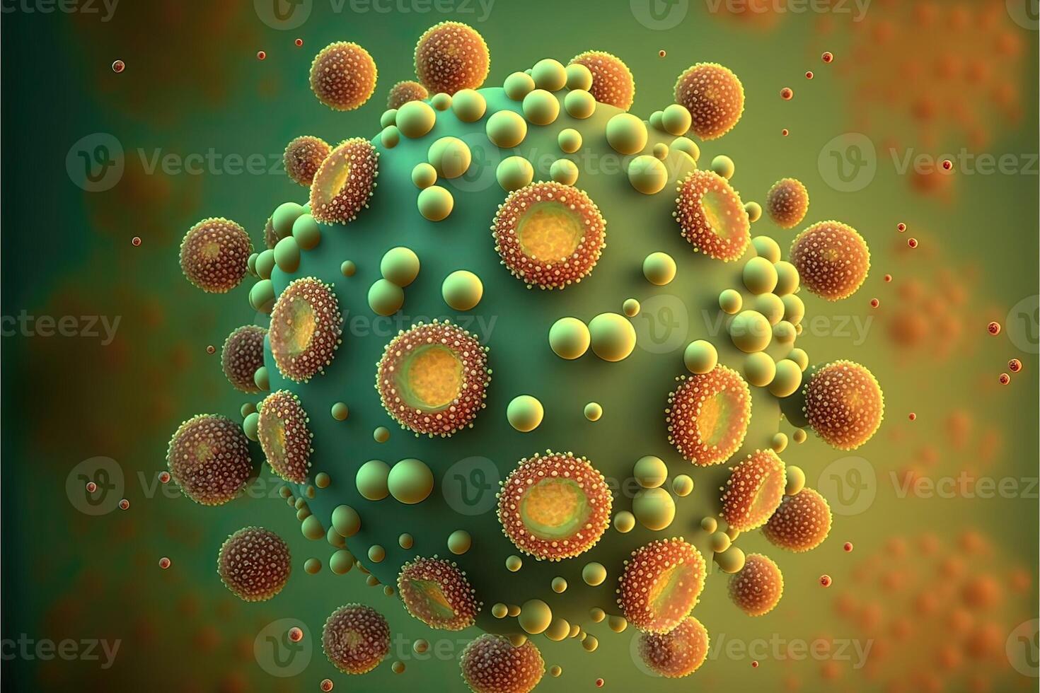 Medical illustration of Monkeypox virus abstract background. photo