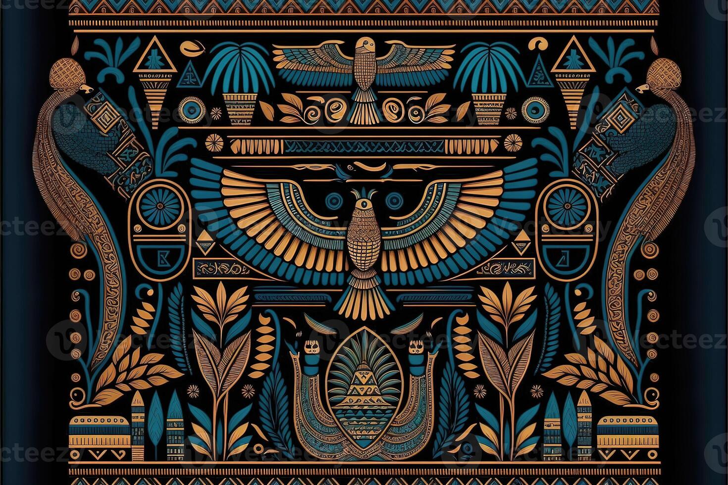 Egyptian pattern for wallpaper background. Egypt style. photo