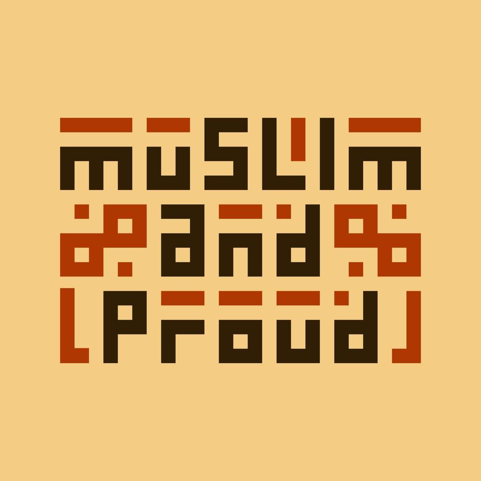 Islamic Calligraphy Muslim and Proud vector