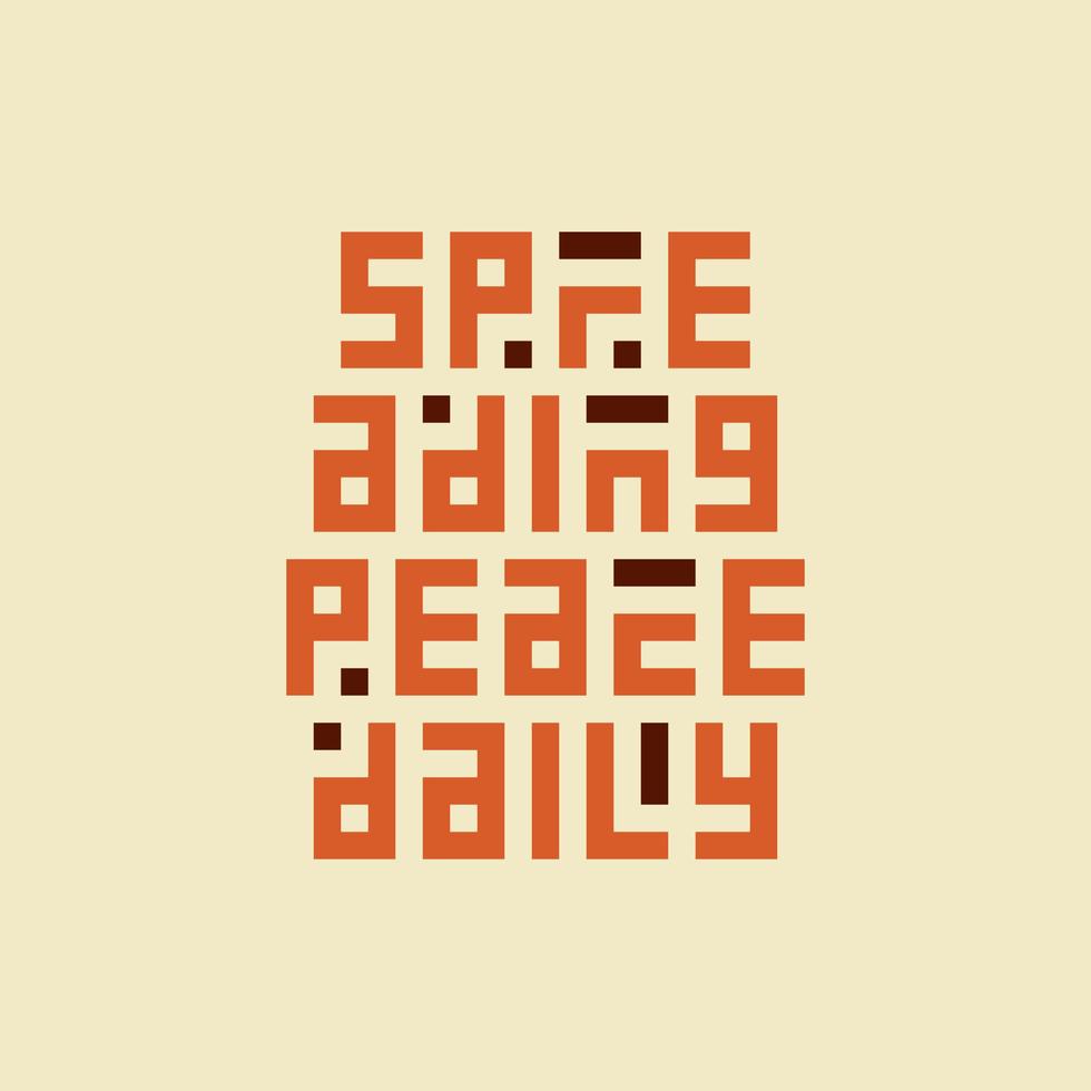 Spreading Peace Daily Kufi Square Calligraphy Design vector