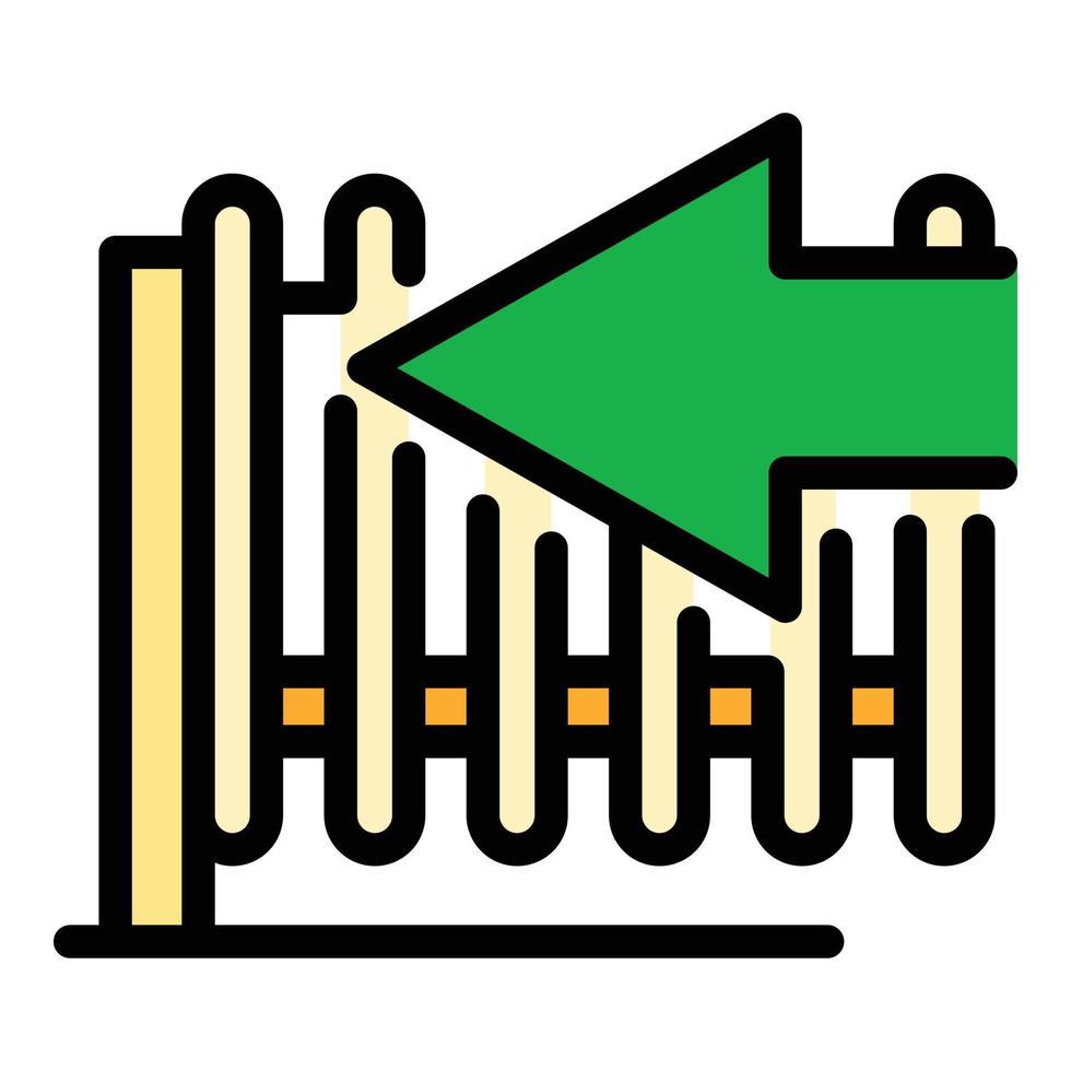 Automatic fence icon vector flat