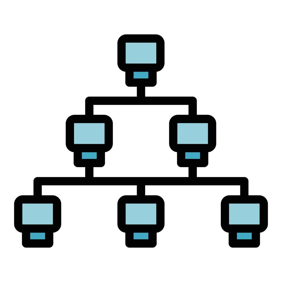 Big data structure icon vector flat