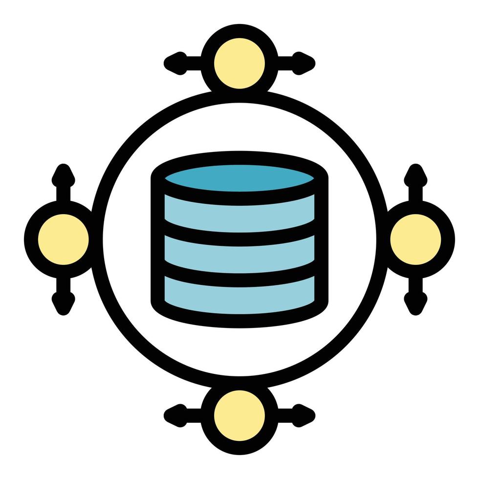 Big data service icon vector flat