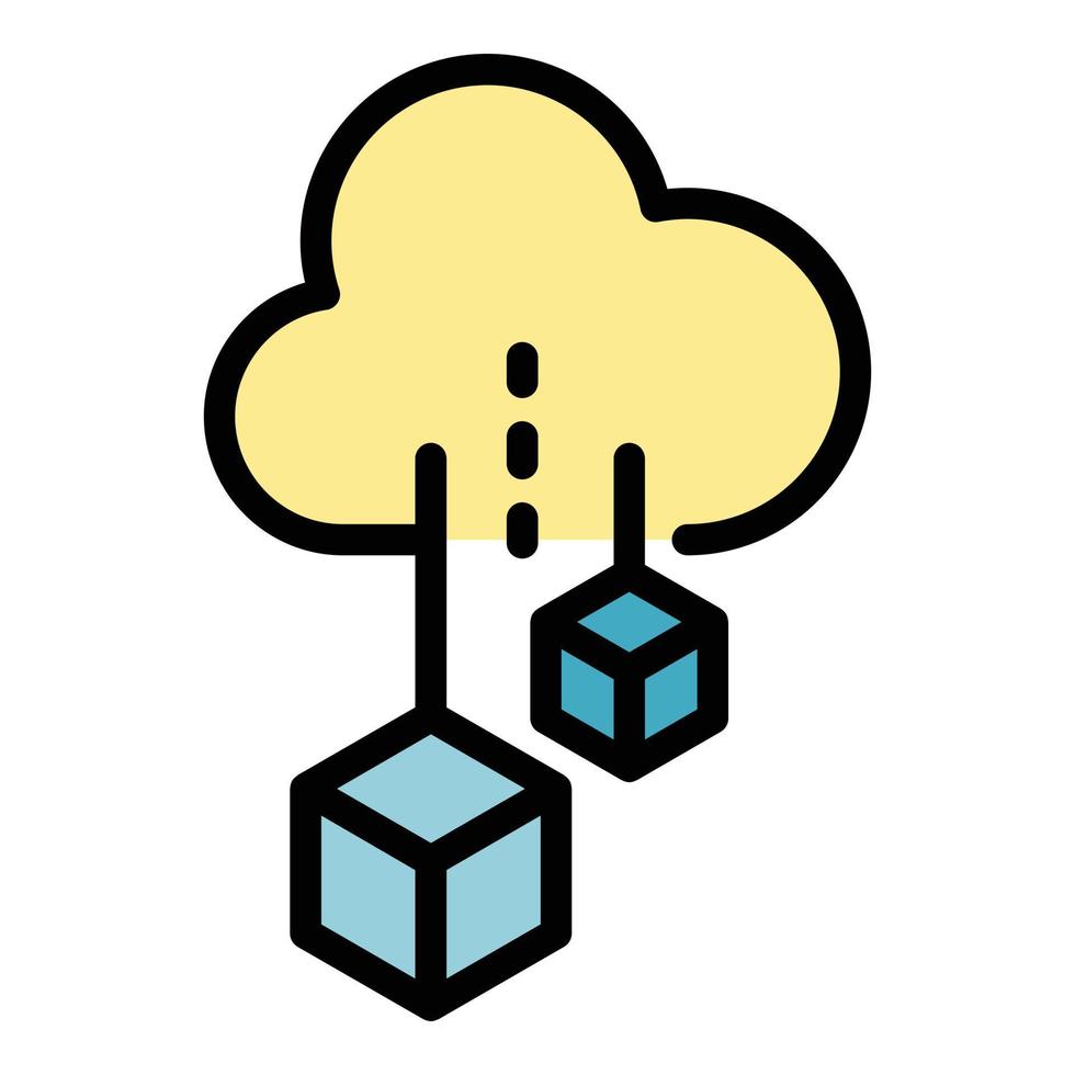 Cloud computing icon vector flat