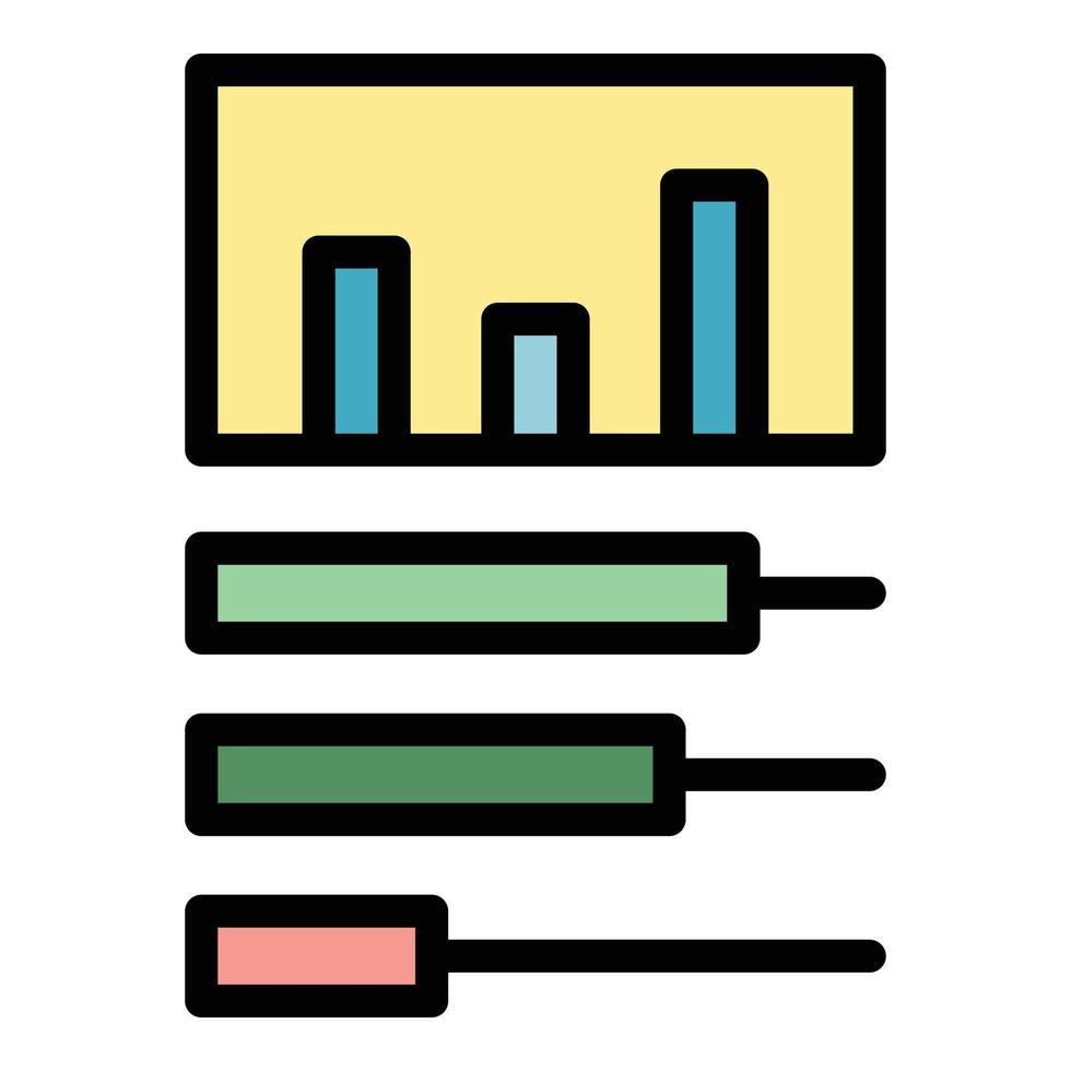 Big data statistics icon vector flat