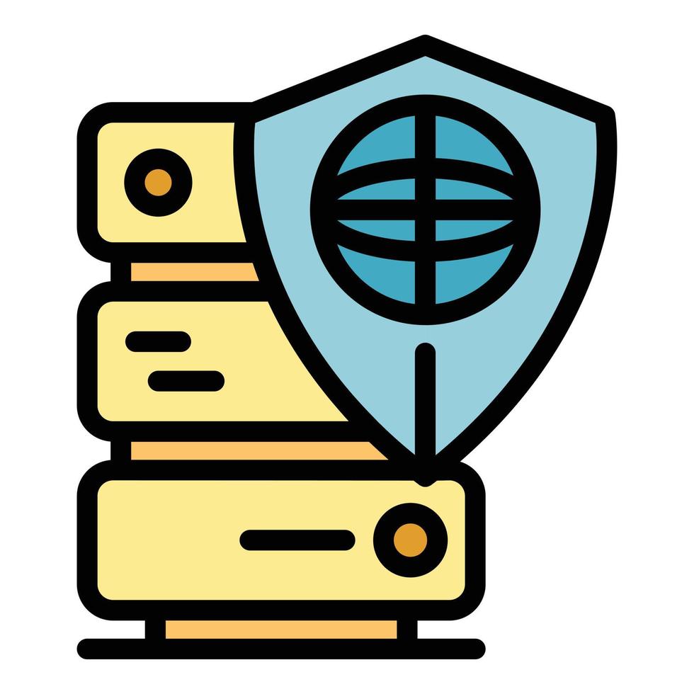 Secured data server icon vector flat