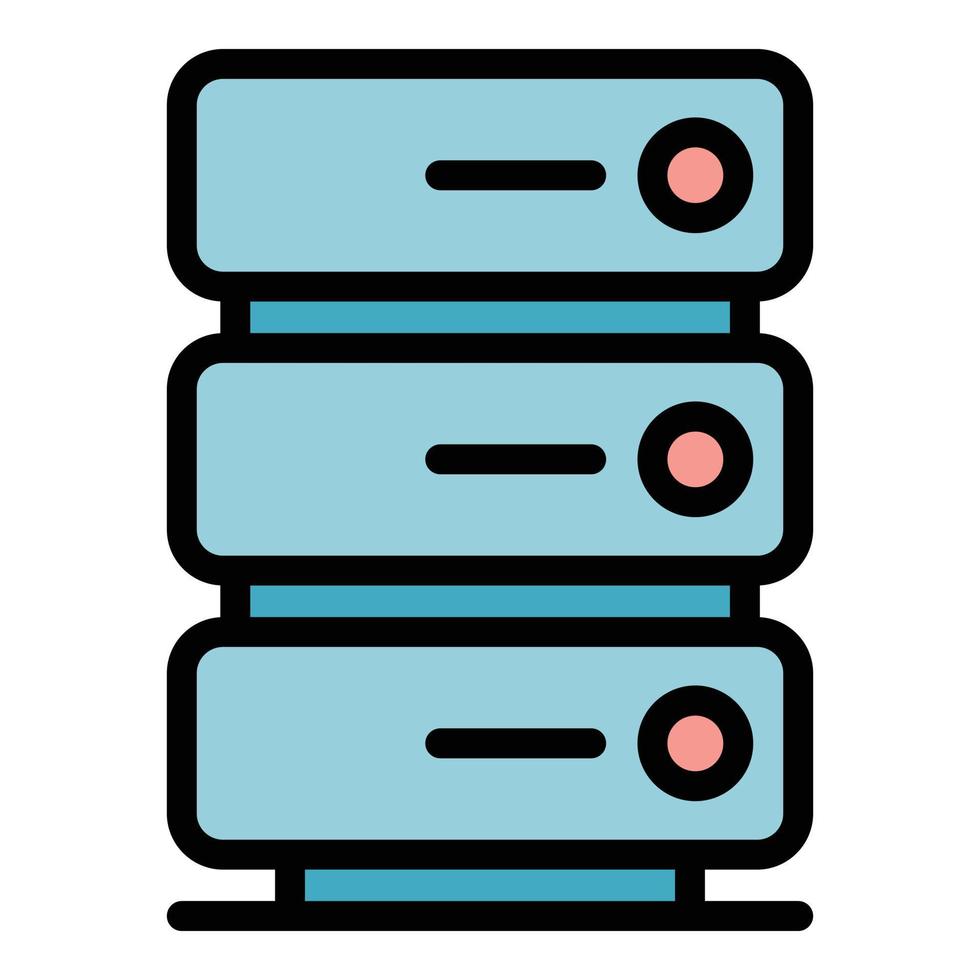 Computer server icon vector flat