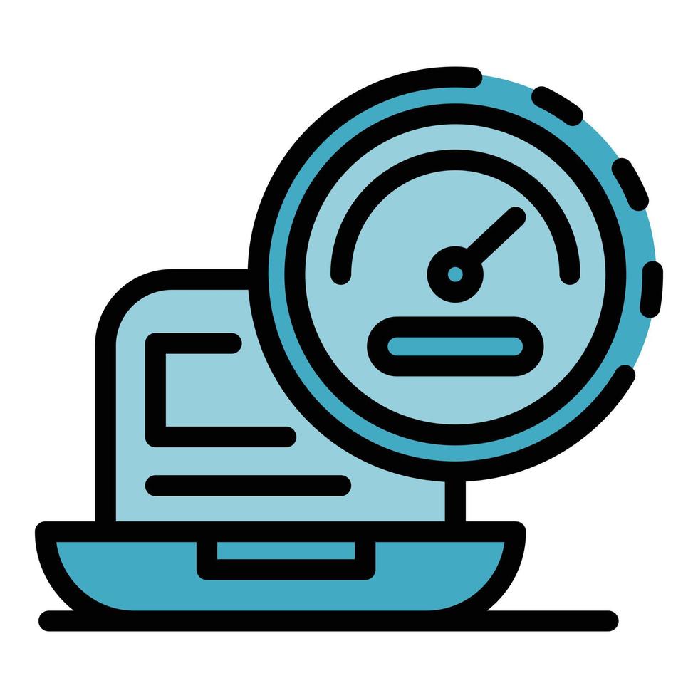 Big data technology icon vector flat