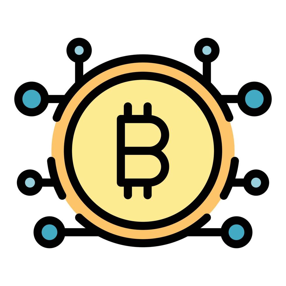 Bitcoin network icon vector flat