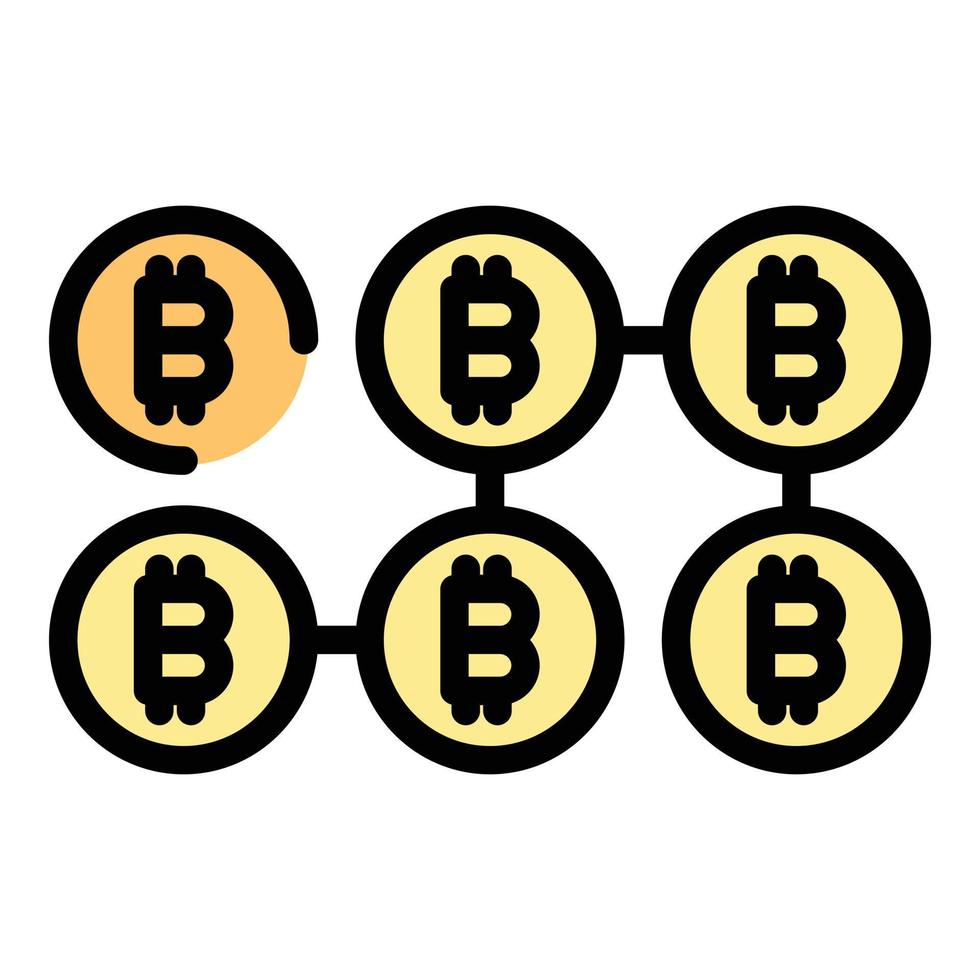 Blockchain crypto icon vector flat