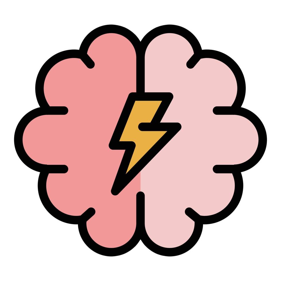 Creative brain icon vector flat