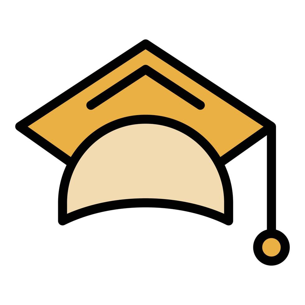Education cap icon vector flat