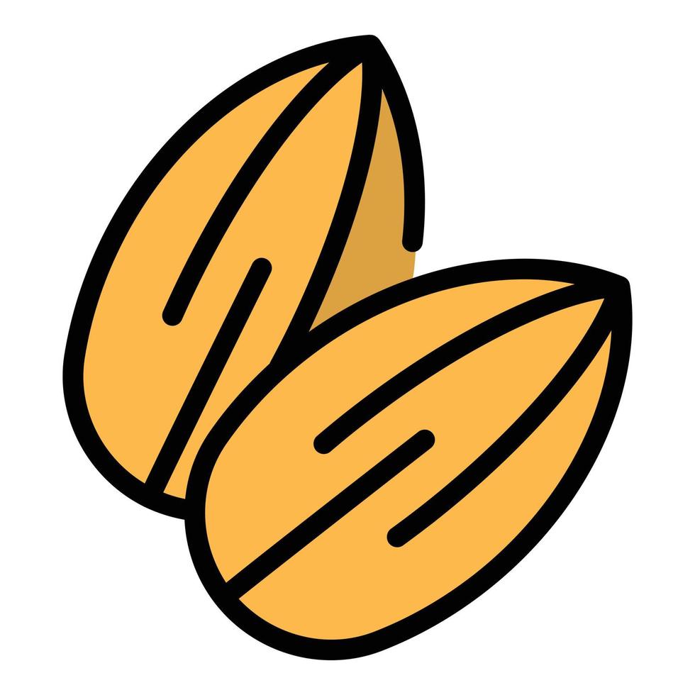 almendra proteína icono vector plano