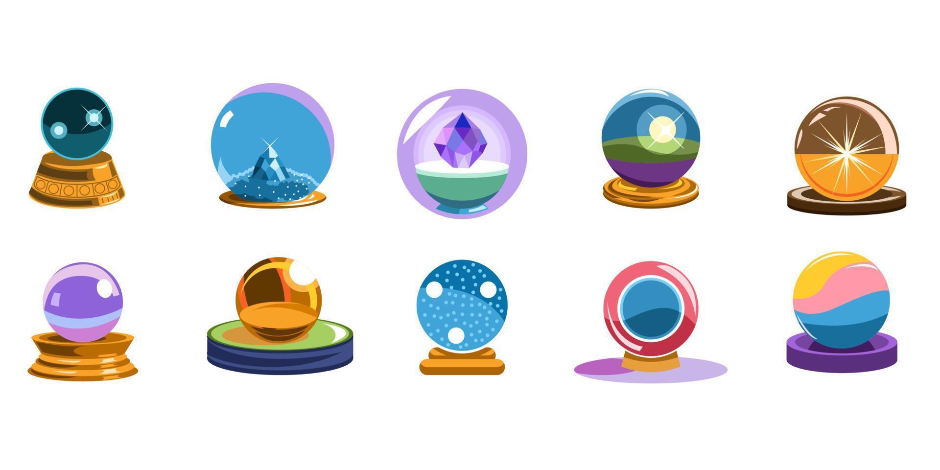 Crystal Ball vector set collection graphic clipart design