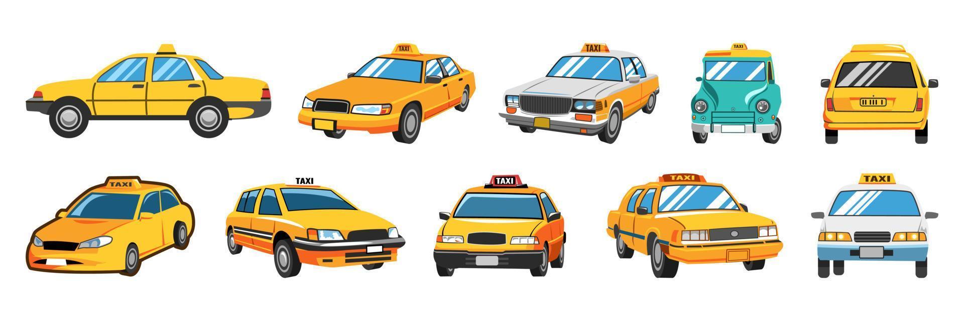 Taxi vector set collection graphic clipart design